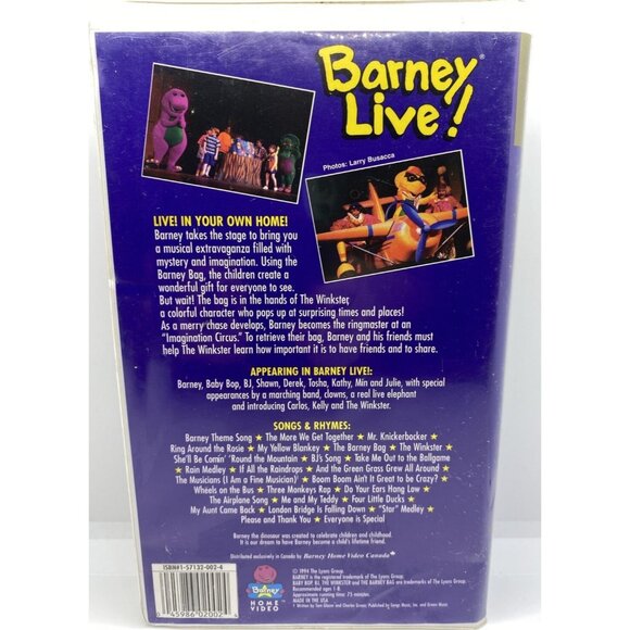 7 Barney VHS School Concert Pretend Great Adventure Live Imagination Island Lot - Picture 16 of 16